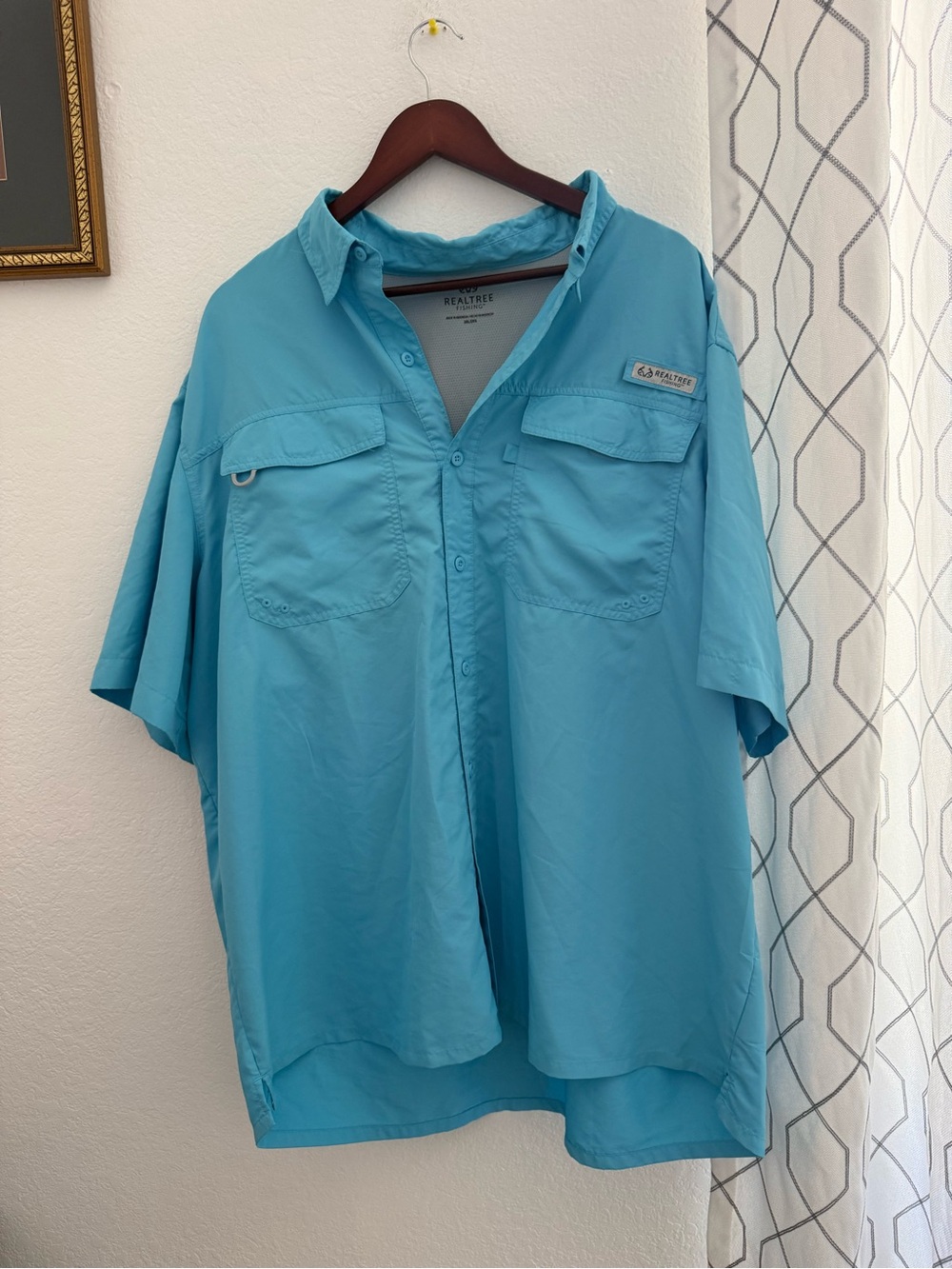 Realtree Men’s Short-Sleeve Button-Down Shirt - Aqua